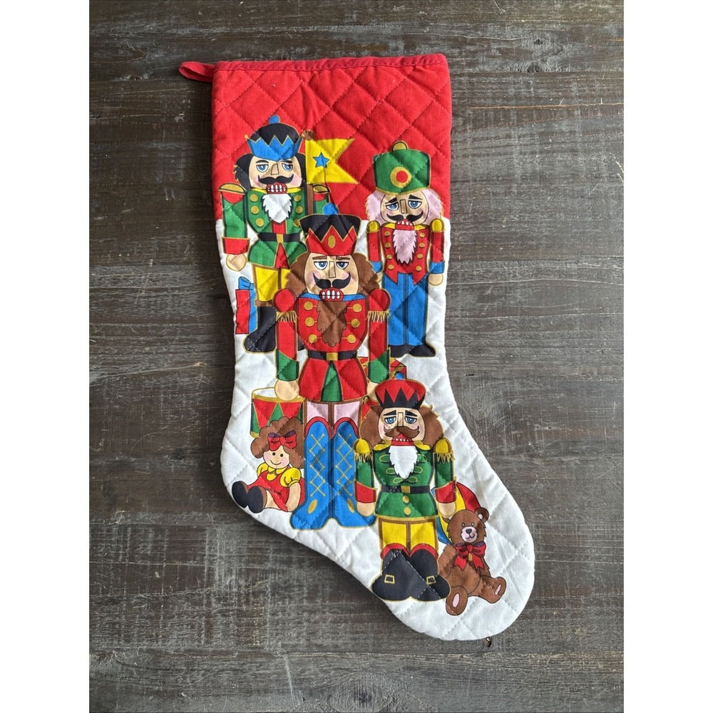 Nutcracker Christmas Stocking Vintage Christmas Collection 100% Quilted Cotton